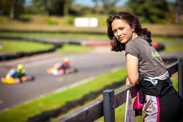 Autumn in her kart