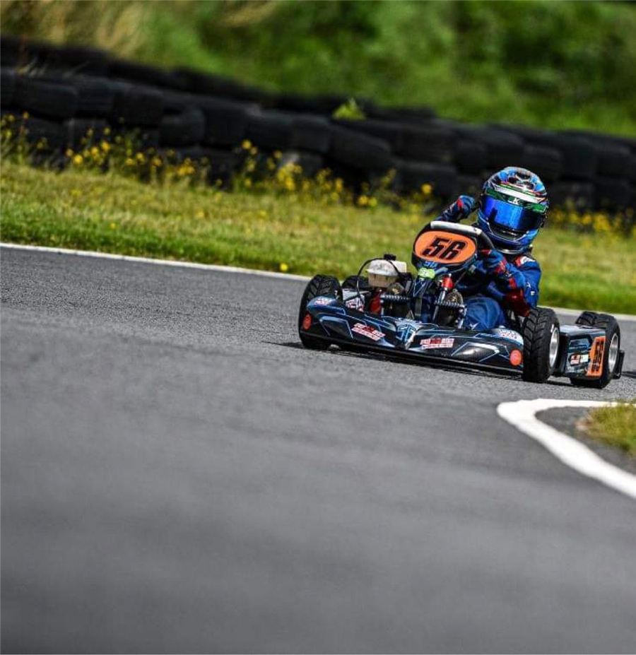 Sebastian with his kart